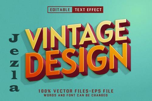 Vintage Design 3d Text - Editable Text Effect - QBP78LA