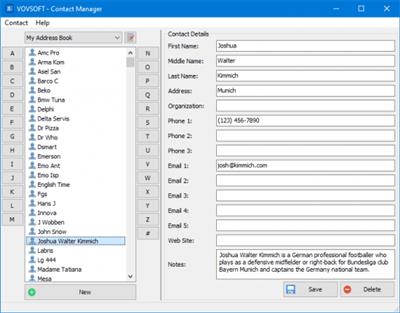 VovSoft Contact Manager  1.5