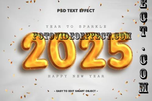 New Year 2025 Golden Balloon Style Text Effect - TWRGYF6