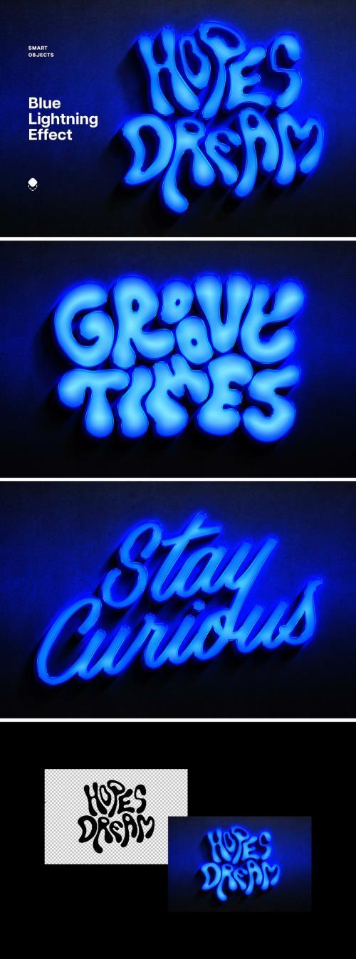 Blue Neon Light Text & Logo Effect - 287183154 - JYDE75D