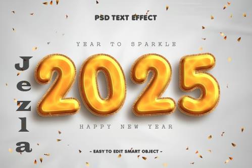 New Year 2025 Golden Balloon Style Text Effect - TWRGYF6