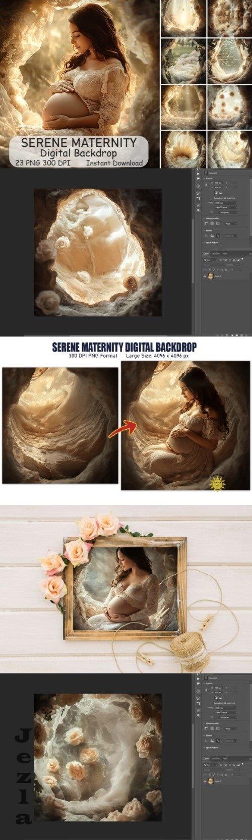 Serene Maternity Digital Backdrop Bundle - 23 Premium Graphics