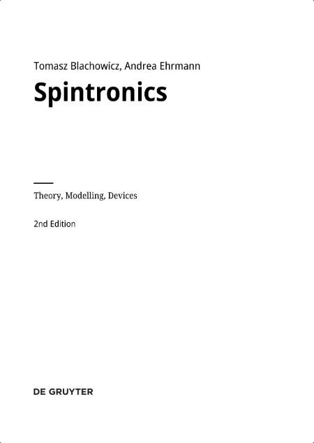 Blachowicz T  Spintronics  Theory, Modelling, Devices 2024