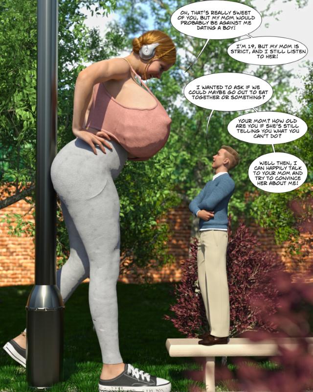 GiantPoser - Falling in love with a Goddess - Ongoing 3D Porn Comic