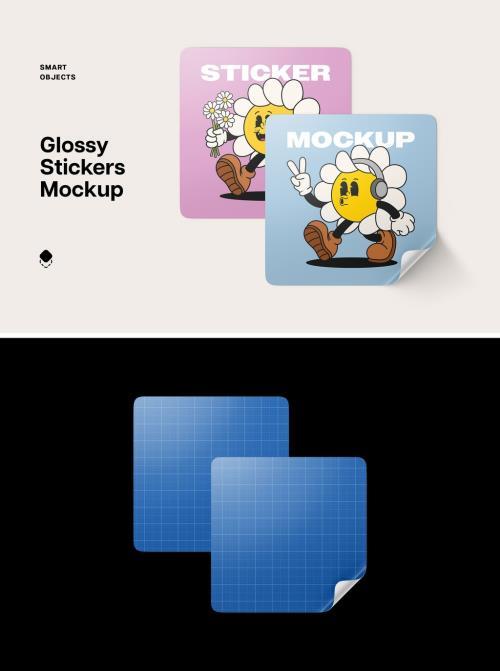 Two Stickers Mockup Scene - 287035660