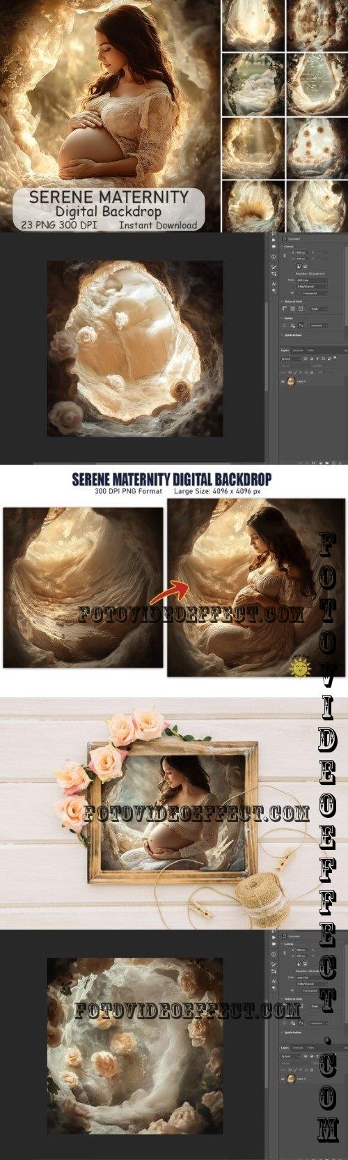 Serene Maternity Digital Backdrop Bundle - 23 Premium Graphics