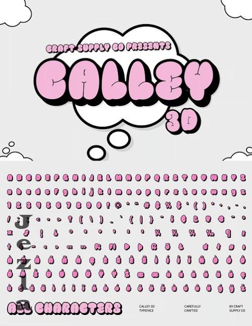 Calley 3D Font - 287602103 - 42WX8AV