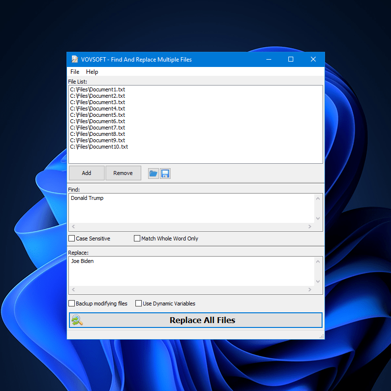 VovSoft Find And Replace Multiple Files 2.3