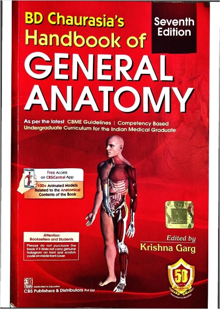 Chaurasia B  BD Chaurasia's Handbook of General Anatomy 7ed 2024