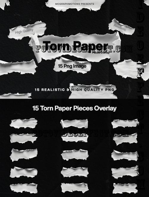 Torn And Ripped Paper Pieces Overlay - 874234E