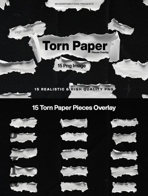 Torn And Ripped Paper Pieces Overlay - 874234E