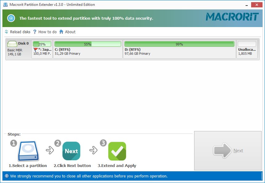 Macrorit Partition Extender 2.4.0