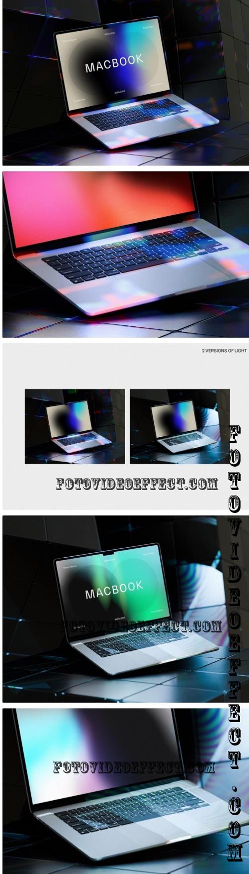 Neon Light Macbook Air Mockup - 287216223