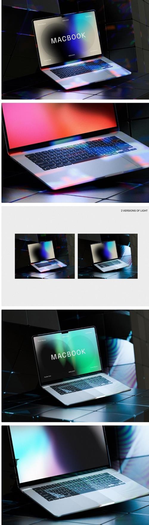 Neon Light Macbook Air Mockup - 287216223