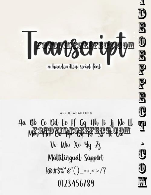 Transcript A Handwritten Script Font - 6973118 - 25R3HH4