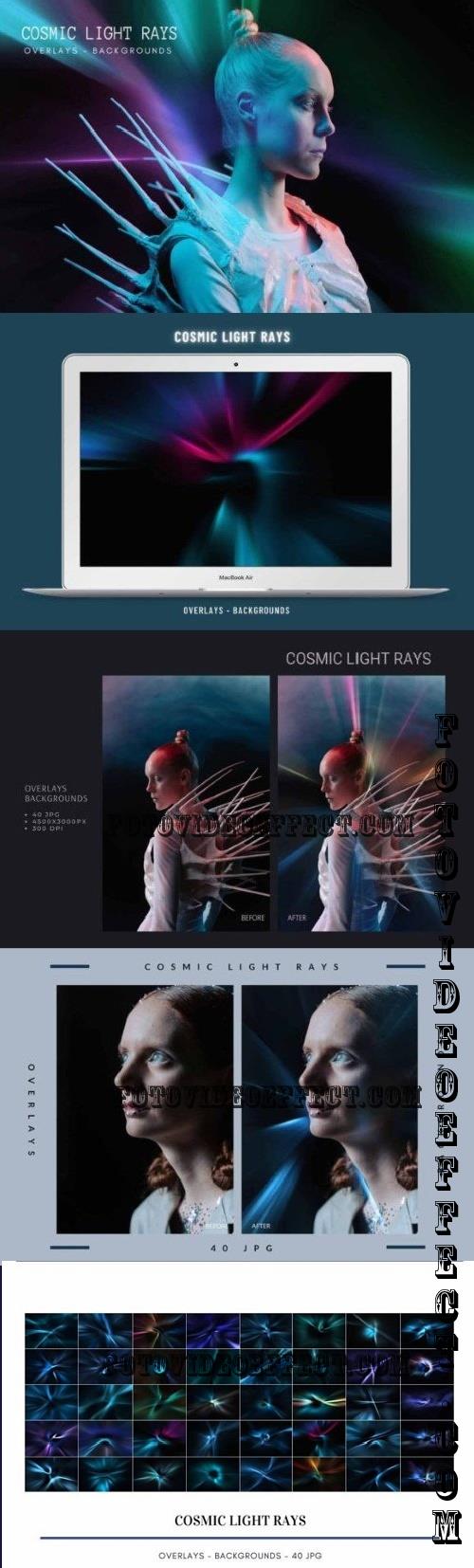 40 Cosmic Light Rays Overlays