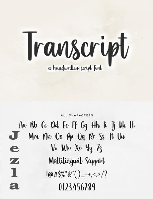 Transcript A Handwritten Script Font - 6973118 - 25R3HH4