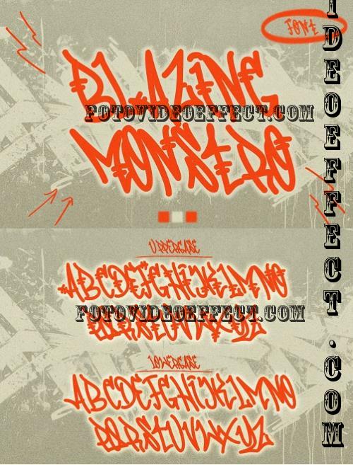 Blazing Monstro - Freestyle Graffiti Font - VDNJNGN