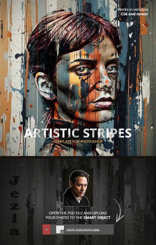 Artistic Stripes Template for Photoshop - 54706722