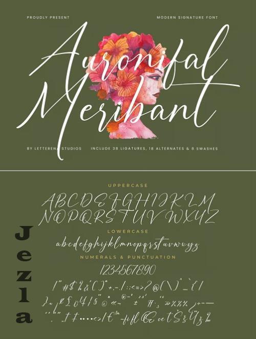 Auronifal Meribant Modern Signature Font - A56MWY2