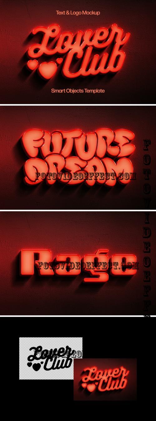 Red Neon Wall Text & Logo Effect - 287791982 - AQBWG9V