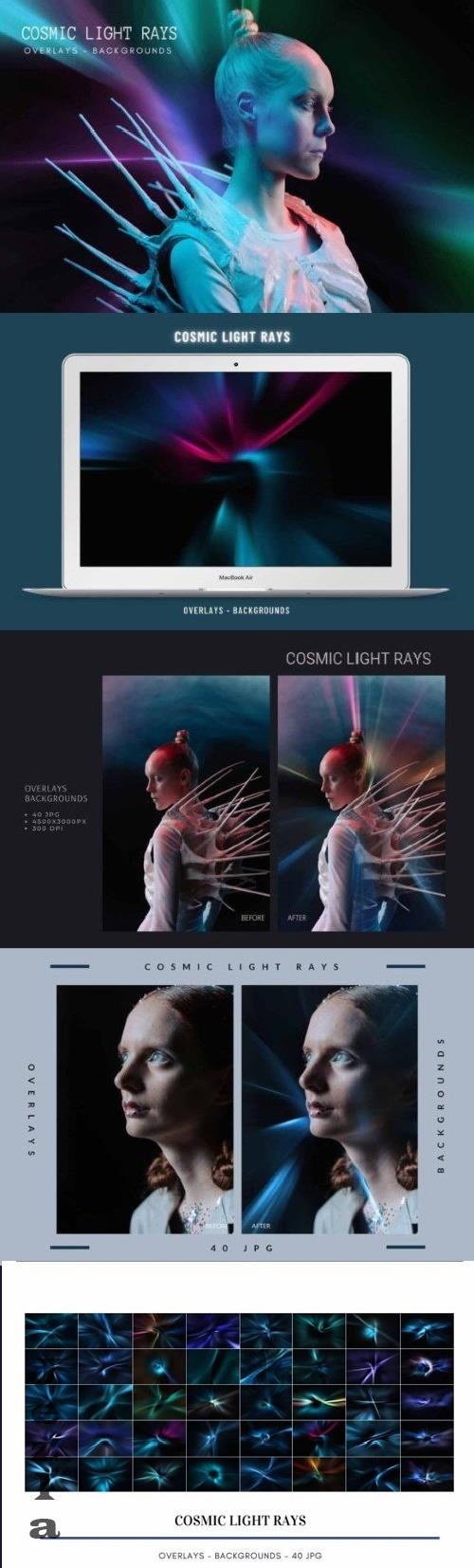 40 Cosmic Light Rays Overlays