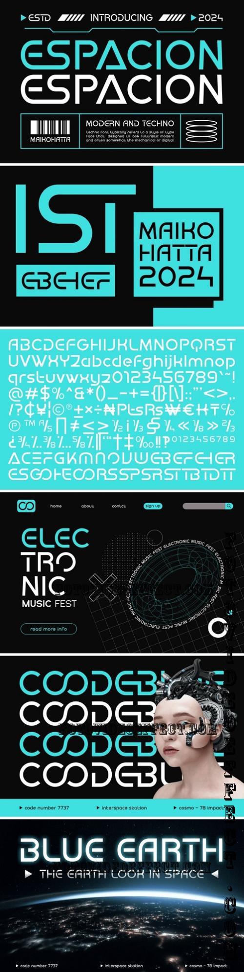 Espacion - Modern Techno Font - 280625841 - RNR3U7U