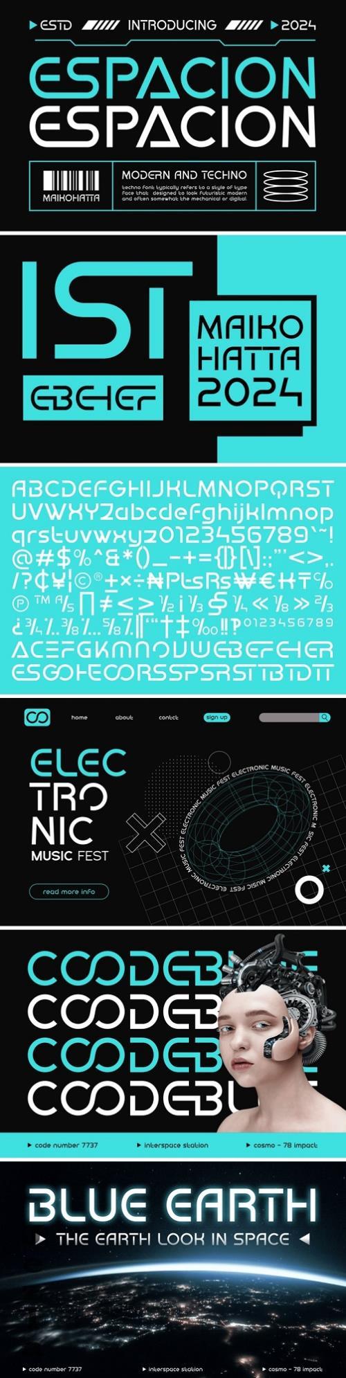 Espacion - Modern Techno Font - 280625841 - RNR3U7U