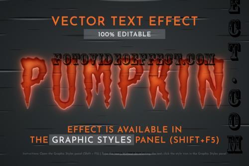 Pumpkin Glow Editable Text Effect - 287983132