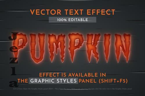 Pumpkin Glow Editable Text Effect - 287983132