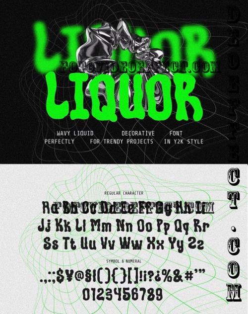 Liquor - Wavy Liquid Font - 280356724 - JKVQL8H