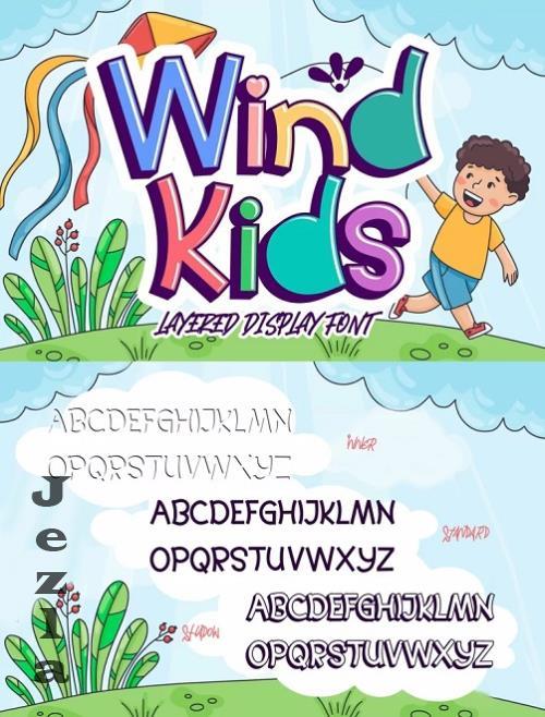 Wind Kids – Layered Display Font - 4224190 - 982F8M8