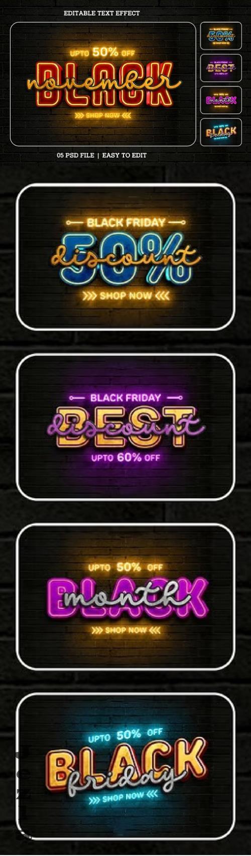 Black Friday Sale Editable Text Effect Set - V3NA275