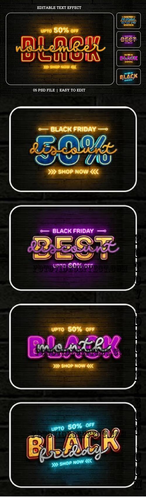 Black Friday Sale Editable Text Effect Set - V3NA275