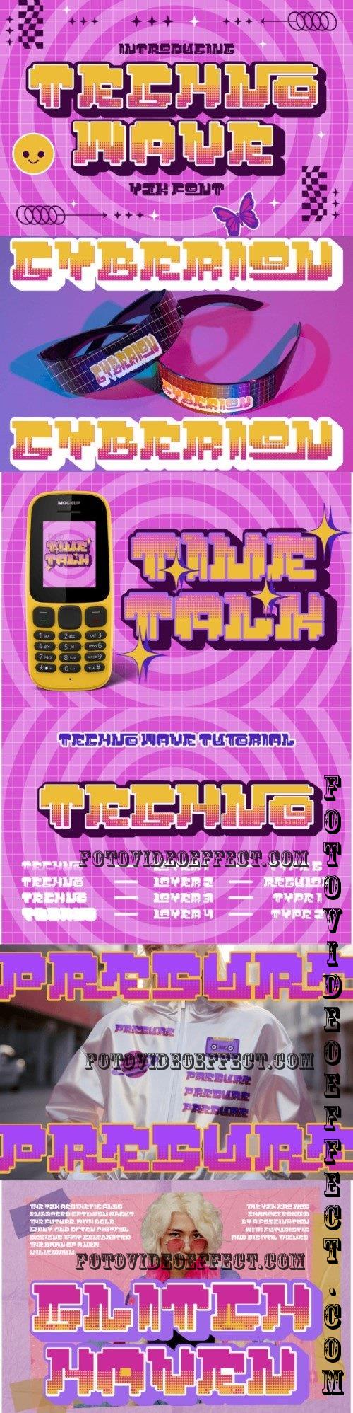 Techno Wave - Y2k Style Font - 288311166