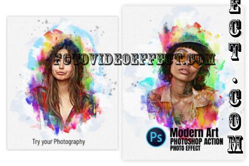 Colored Paint Art Photoshop Action - 287850424