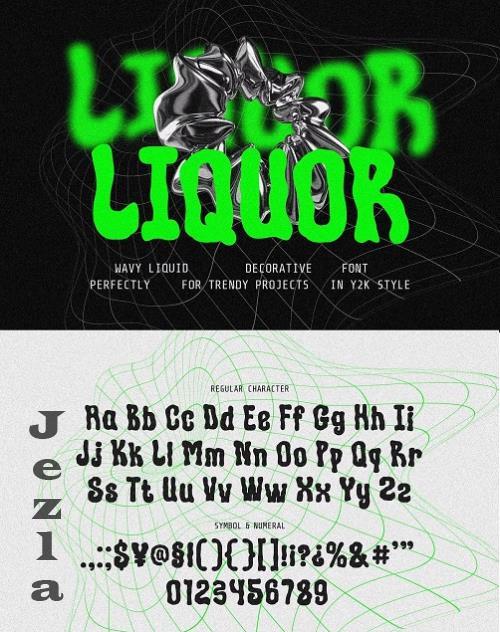 Liquor - Wavy Liquid Font - 280356724 - JKVQL8H