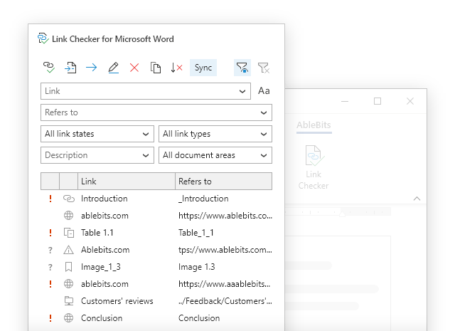 Ablebits Link Checker for Word 4.3.473.2144