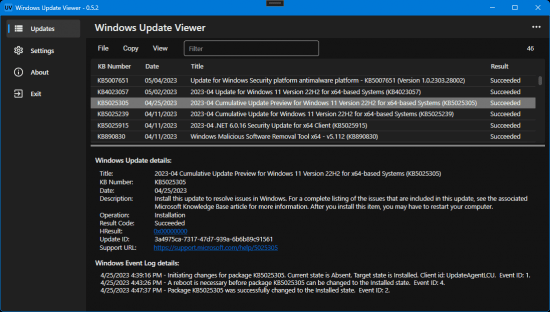 Windows Update Viewer 0.6.2