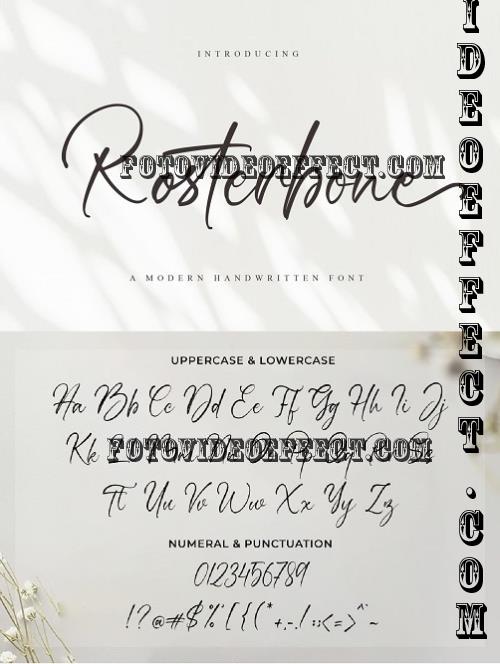 Rosterbone - Signature Font - KRR9RTR