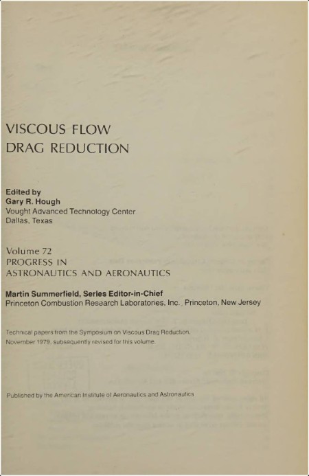 Hough G  Viscous Flow Drag Reduction 1979