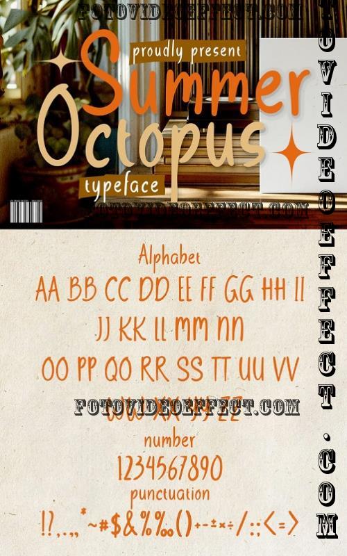 Summer Octopus Hand Written Typeface Font - 279912991 - 54DA8X4