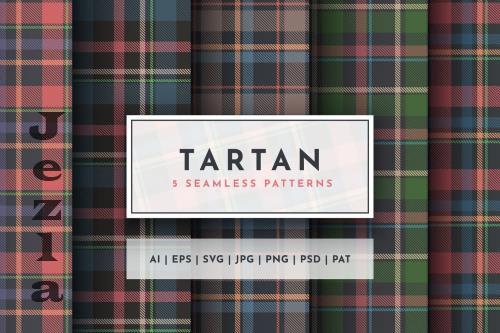 Set 5 Seamless Tartan Patterns - 8SNGJ7Q