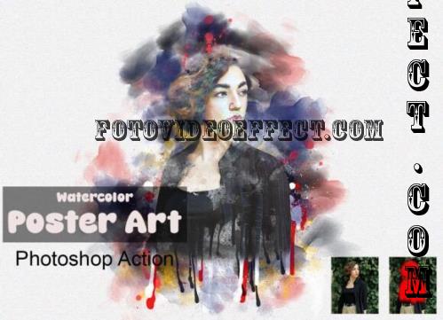 Watercolor Poster Art Photoshop Action