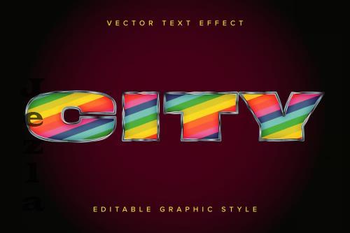 Bright and Metallic Vector Text Effect Mockup - D5V83VE