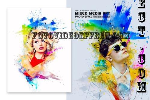 Mixed Media Art Photoshop Action - 283650476