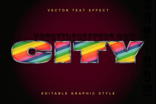 Bright and Metallic Vector Text Effect Mockup - D5V83VE