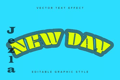 Curved Offset Vector Text Effect Mockup - T95UPQG