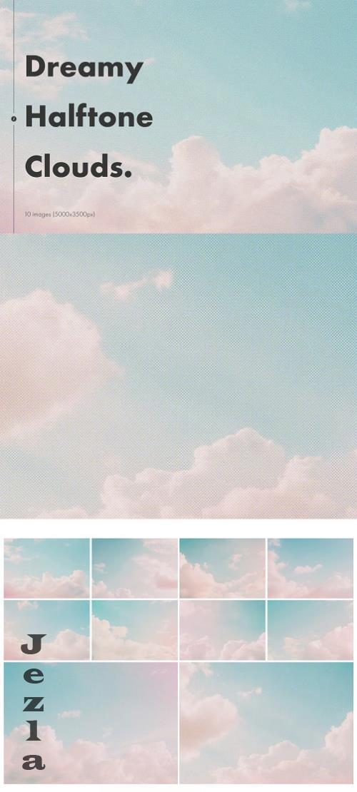 Dreamy Halftone Clouds Backgrounds - W5L8VAV