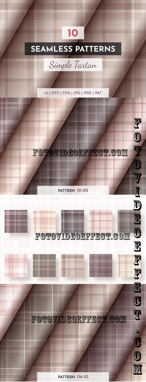 10 Seamless Simple Tartan Patterns - 281831133